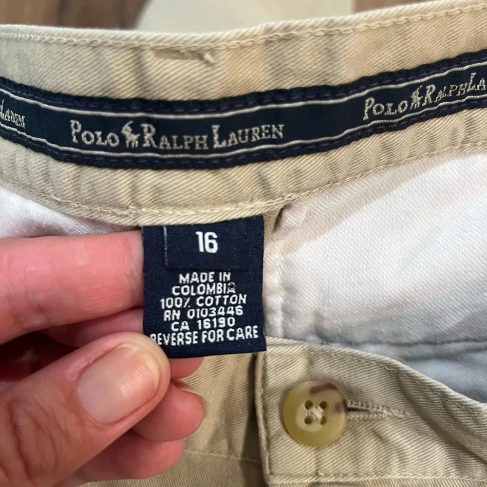 Polo Ralph Lauren‎ Boys Chino Pants Size 16 Khaki Pleated Classic Preppy Causal